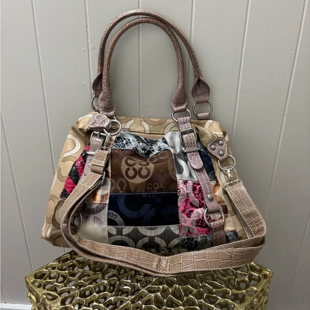 Coach Signature Brown and Tan Tote